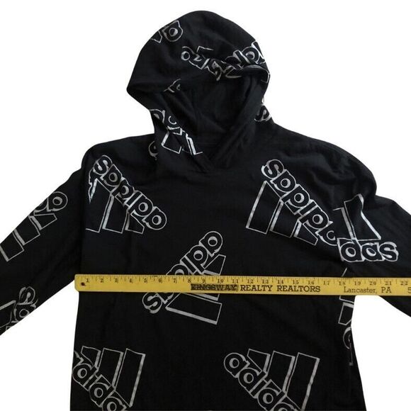 Adidas AA7302 Black Double Exposed Hoodie Tee Womens Size Small - Picture 8 of 12